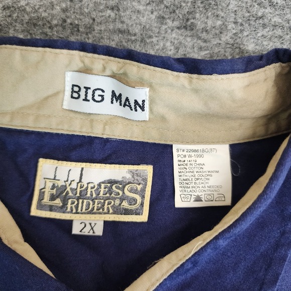 VTG Express Riders Shirt Mens 2X Big Man Western Aztec Long Sleeve Pearl Snap - Picture 4 of 9